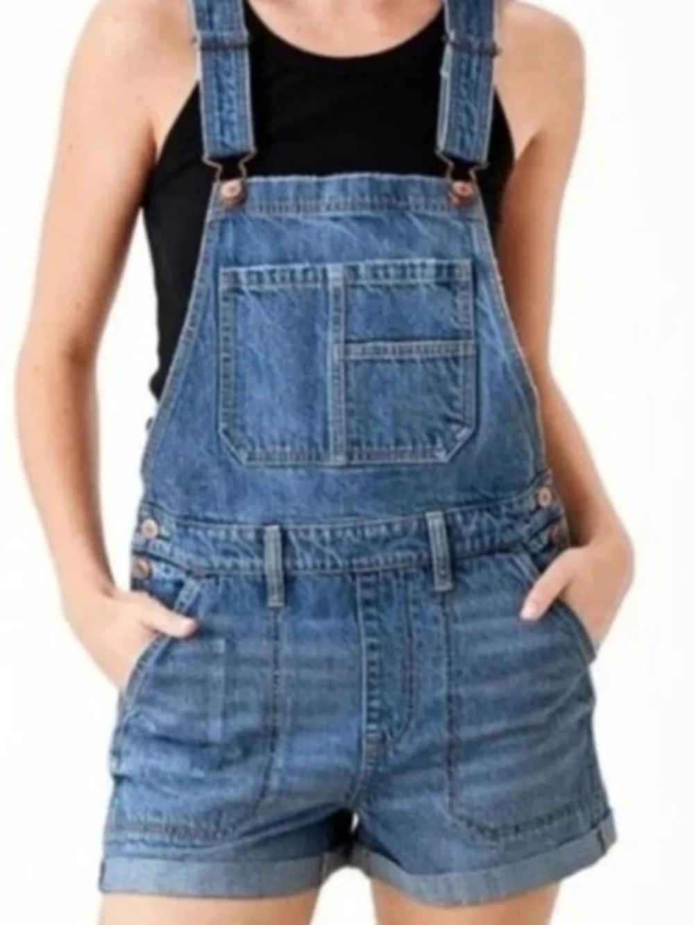 American Eagle Tomgirl Shortall Denim Overalls size Small